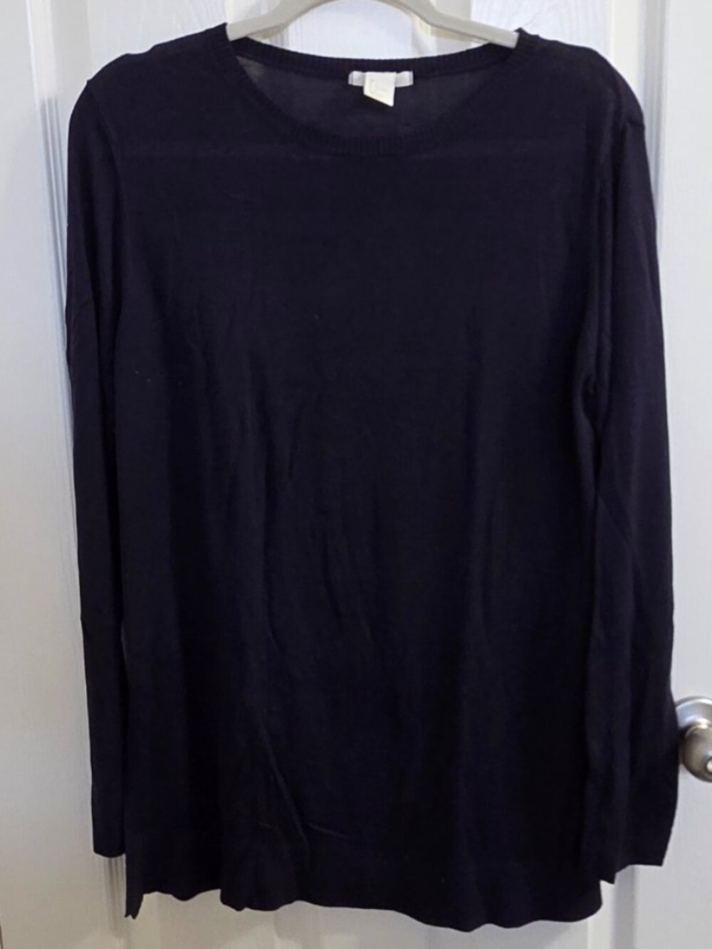 Pre-loved Women's Long Sleeve Knit Tunic Top - Navy Blue